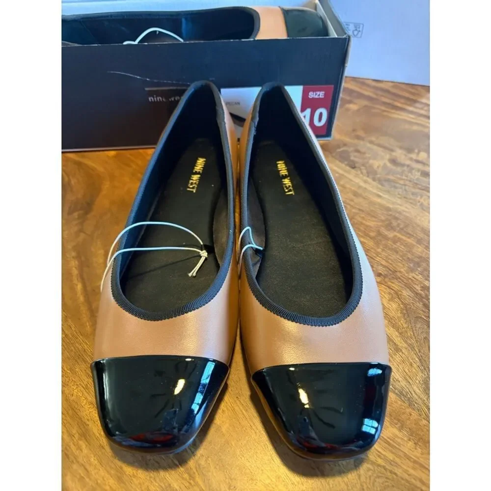 Nine West Pecan w/black ballet flat